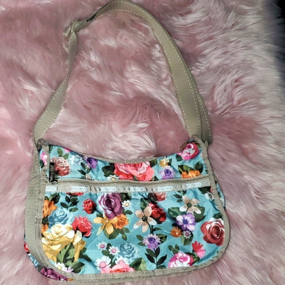 LeSportSac Spring Floral Classic Hobo purse, handbag, Crossbody Bag